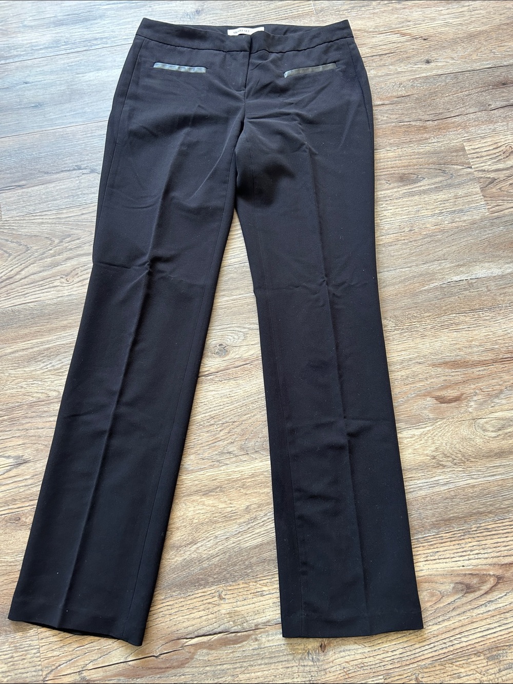 Tuxedo Style Curvy Dress Pants, Black, size 2